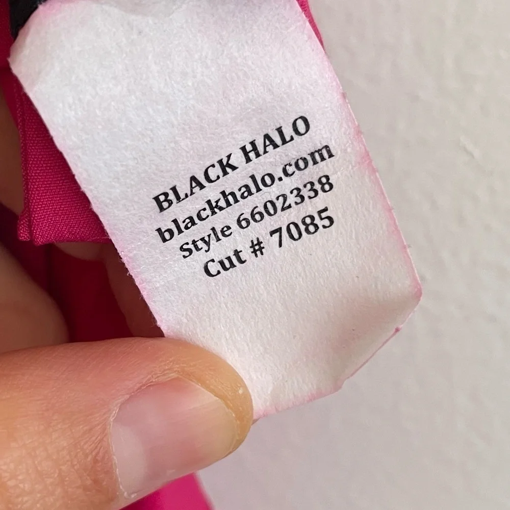Black Halo Barbie pink fit flare dress women Sz 0 bright neon feminine valentine